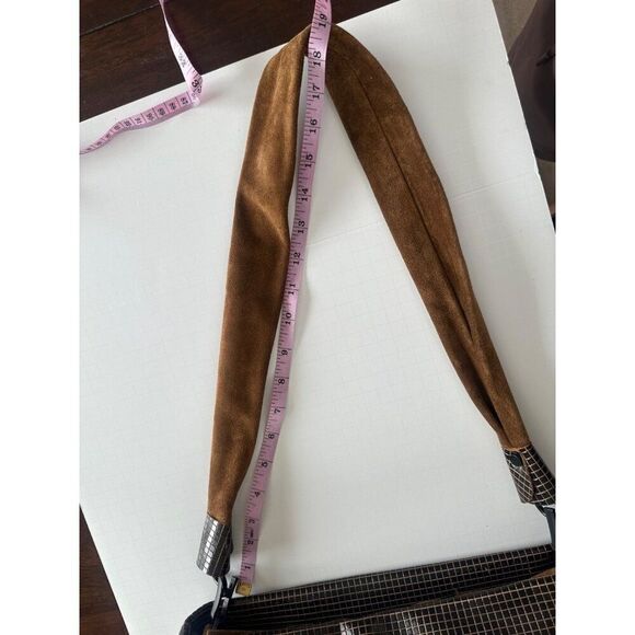 Daniella Lehavi Brown Leather Rectangle Shoulder Bag with Suede Strap - Picture 12 of 15